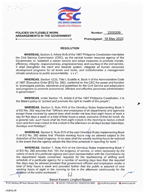 CSC Memorandum 2200209 18 May 2022 .